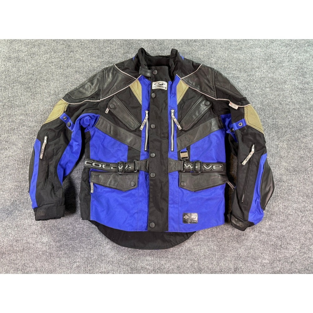 Coldwave Power‎ Skin Snowmobile Jacket Mens Small Blue Black Textile Riding Logo